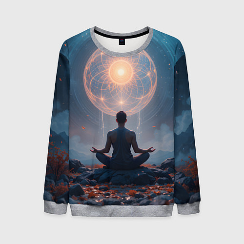 Мужской свитшот Ночная медитация / 3D-Меланж – фото 1
