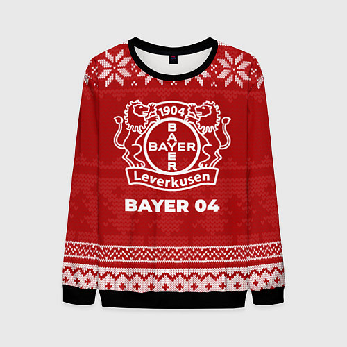 Мужской свитшот Новогодний Bayer 04 / 3D-Черный – фото 1