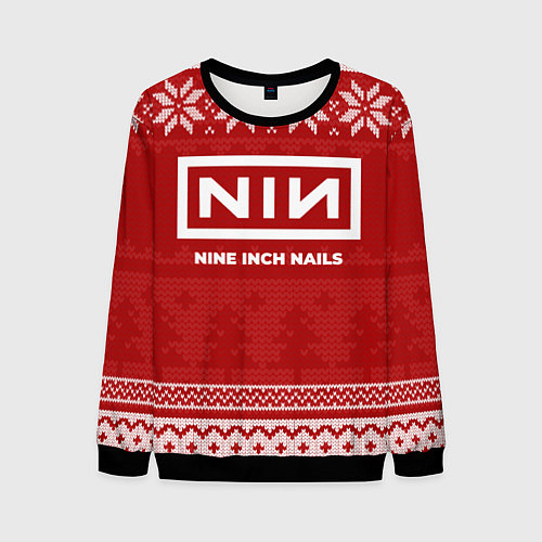 Мужской свитшот Новогодний Nine Inch Nails / 3D-Черный – фото 1