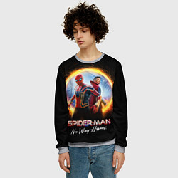 Свитшот мужской Доктор Стрэндж и Человек паук нет пути домой, цвет: 3D-меланж — фото 2