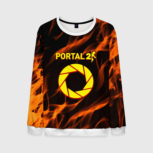 Мужской свитшот Portal flame steel / 3D-Белый – фото 1