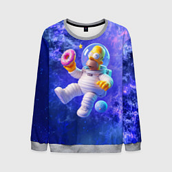 Свитшот мужской Homer Simpson is a brave astronaut, цвет: 3D-меланж