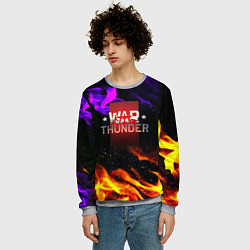 Свитшот мужской Warthunder neon flame, цвет: 3D-меланж — фото 2
