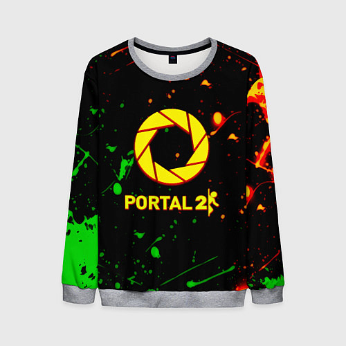 Мужской свитшот Portal кислотные краски / 3D-Меланж – фото 1
