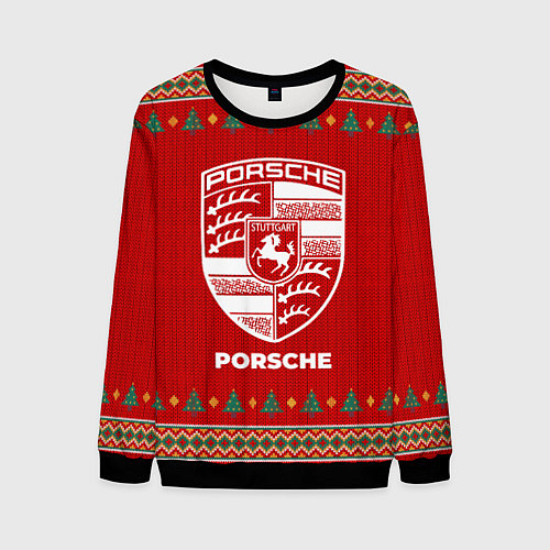 Мужской свитшот Porsche new year / 3D-Черный – фото 1