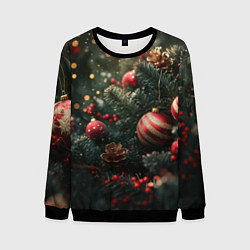 Мужской свитшот Новый год - шарики