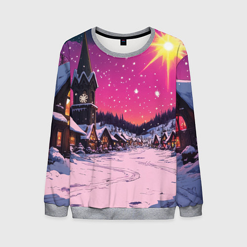 Мужской свитшот Закат рождества / 3D-Меланж – фото 1