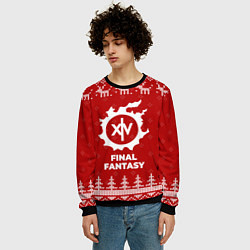 Свитшот мужской Новогодний Final Fantasy с оленями, цвет: 3D-черный — фото 2