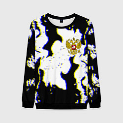 Мужской свитшот Россия герб глитч