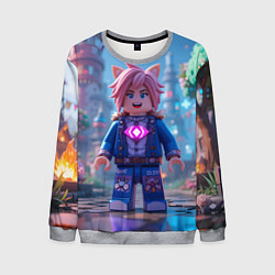 Свитшот мужской Roblox pink hair, цвет: 3D-меланж