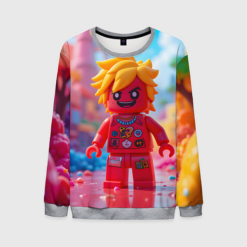 Мужской свитшот Роблокс с желтыми волосами / 3D-Меланж – фото 1