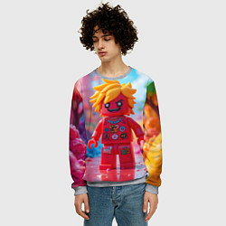 Свитшот мужской Роблокс с желтыми волосами, цвет: 3D-меланж — фото 2