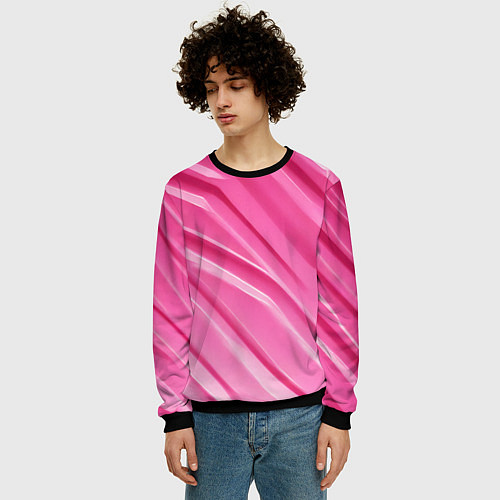 Мужской свитшот Розовый пластик / 3D-Черный – фото 3
