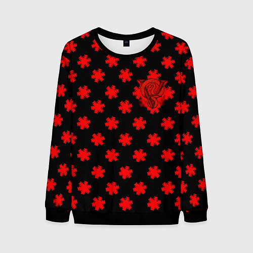Мужской свитшот Bullet for my valentine pattern / 3D-Черный – фото 1