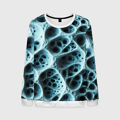Мужской свитшот Белая пористая структура / 3D-Белый – фото 1