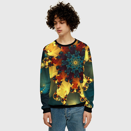 Мужской свитшот Психоделика / 3D-Черный – фото 3