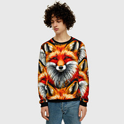 Свитшот мужской Лисички-сестрички, цвет: 3D-черный — фото 2