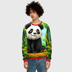 Свитшот мужской Пандочка в лесу, цвет: 3D-красный — фото 2