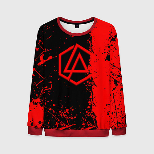 Мужской свитшот Linkin park краски всплеск текстура / 3D-Красный – фото 1