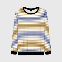 Свитшот мужской Бежевый с синей полосой, цвет: 3D-черный