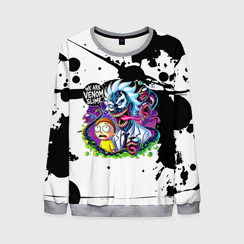 Мужской свитшот Venom-Rick and Morty - blots / 3D-Меланж – фото 1