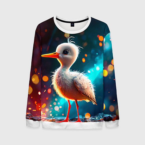 Мужской свитшот Аистенок / 3D-Белый – фото 1