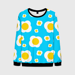 Мужской свитшот Яичница голубая