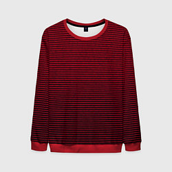 Мужской свитшот Красный текстурированный в чёрную полоску