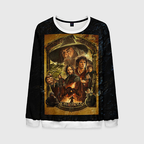 Мужской свитшот The lord of the rings - the fellowship of the ring / 3D-Белый – фото 1