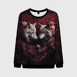 Мужской свитшот Волк и волчица в сердце