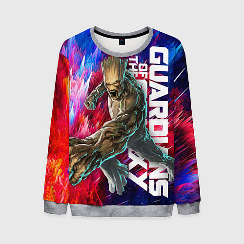 Мужской свитшот Guardians of the galaxy - Groot and Rocket / 3D-Меланж – фото 1