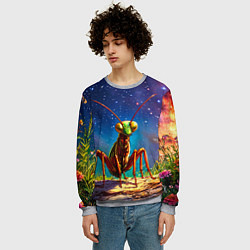 Свитшот мужской Богомол и звездное небо, цвет: 3D-меланж — фото 2