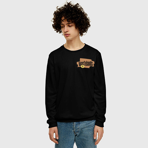 Мужской свитшот Гранж крест / 3D-Черный – фото 3