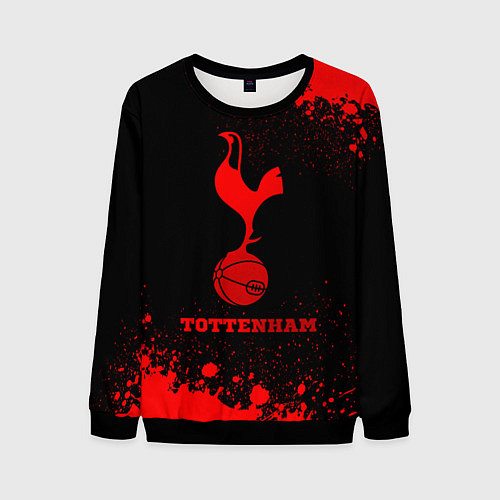 Мужской свитшот Tottenham - red gradient / 3D-Черный – фото 1