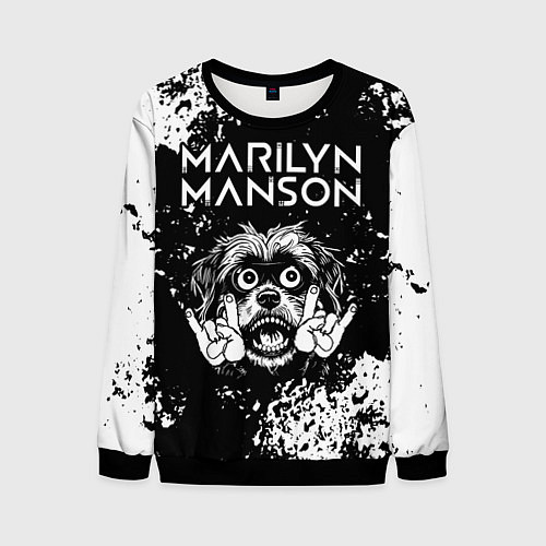 Мужской свитшот Marilyn Manson рок пес / 3D-Черный – фото 1