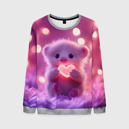 Мужской свитшот Милый грызун с сердечком / 3D-Меланж – фото 1