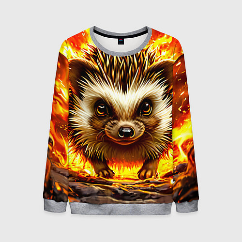 Мужской свитшот Еж в огне / 3D-Меланж – фото 1