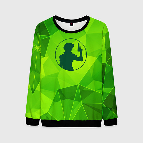 Мужской свитшот Cowboy Bebop green poly / 3D-Черный – фото 1