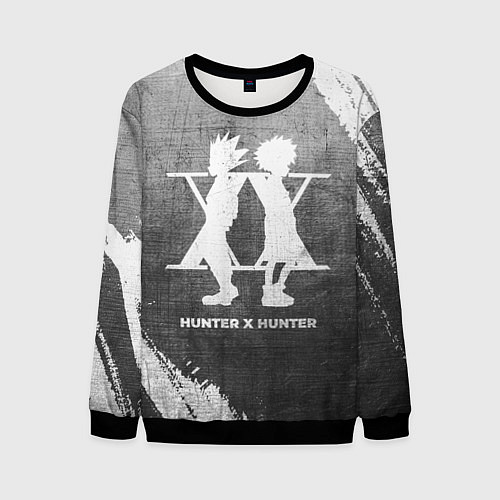 Мужской свитшот Hunter x Hunter - grey gradient / 3D-Черный – фото 1
