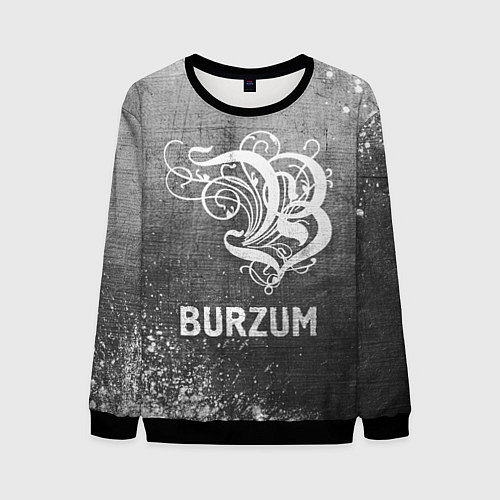 Мужской свитшот Burzum - grey gradient / 3D-Черный – фото 1
