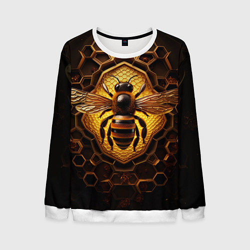 Мужской свитшот Золотая пчела / 3D-Белый – фото 1