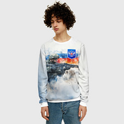Свитшот мужской Русский солдат и синий герб РФ, цвет: 3D-белый — фото 2