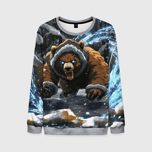 Мужской свитшот Злой русский медведь / 3D-Меланж – фото 1