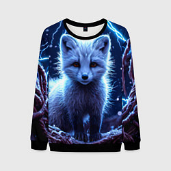 Мужской свитшот Песец в разрядах молний