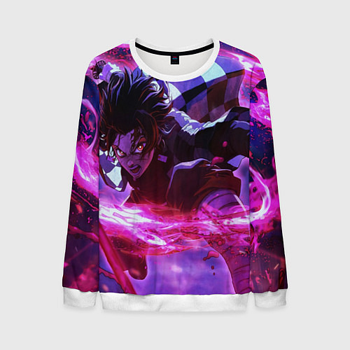 Мужской свитшот Клинок рассекающий демонов - аниме / 3D-Белый – фото 1