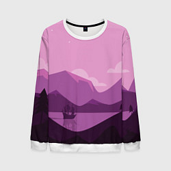 Свитшот мужской Горное озеро, цвет: 3D-белый