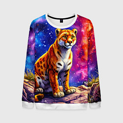 Свитшот мужской Пума и звездное небо, цвет: 3D-белый