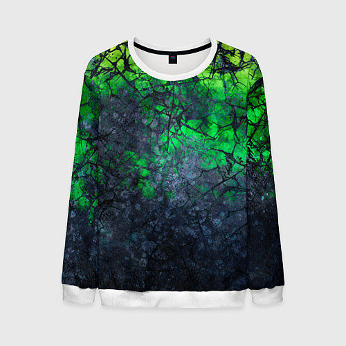 Мужской свитшот Абстракция - acid web / 3D-Белый – фото 1