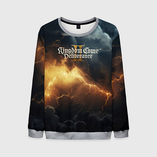 Мужской свитшот Kingdom Come Deliverance 2 лого на черном небе / 3D-Меланж – фото 1
