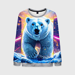 Мужской свитшот Белый медведь идет по льдине